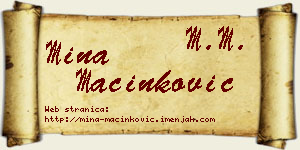 Mina Mačinković vizit kartica